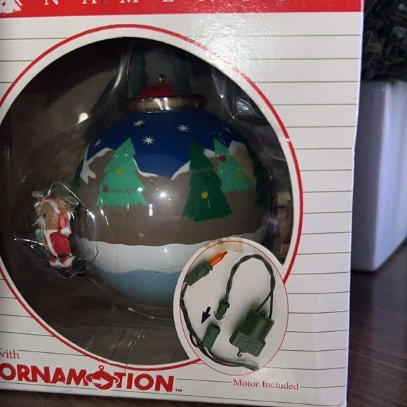 Vtg Noma Ornamotion Rotating Christmas Ornament Teddy Bears Spin Around Trees - Picture 6 of 10